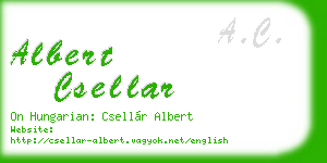 albert csellar business card