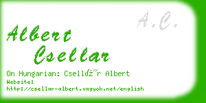 albert csellar business card